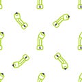 Line Police electric shocker icon isolated seamless pattern on white background. Shocker for protection. Taser is an