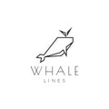 Line polygon origami whale logo design vector graphic symbol icon illustration creative idea Royalty Free Stock Photo
