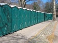 Line of portable toilets