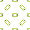 Line Portable video game console icon isolated seamless pattern on white background. Gamepad sign. Gaming concept