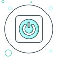 Line Power button icon isolated on white background. Start sign. Colorful outline concept. Vector Royalty Free Stock Photo