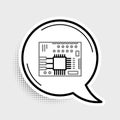Line Printed circuit board PCB icon isolated on grey background. Colorful outline concept. Vector Royalty Free Stock Photo