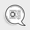 Line Printed circuit board PCB icon isolated on grey background. Colorful outline concept. Vector Royalty Free Stock Photo