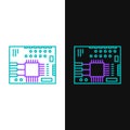 Line Printed circuit board PCB icon isolated on white and black background. Colorful outline concept. Vector Royalty Free Stock Photo