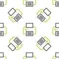 Line Printer icon isolated seamless pattern on white background. Vector