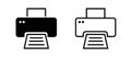 Line printer vector icons set. Printing documents icon Royalty Free Stock Photo