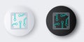 Line Processor icon isolated on grey background. CPU, central processing unit, microchip, microcircuit, computer Royalty Free Stock Photo