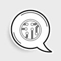 Line Processor icon isolated on grey background. CPU, central processing unit, microchip, microcircuit, computer Royalty Free Stock Photo