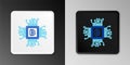 Line Processor icon isolated on grey background. CPU, central processing unit, microchip, microcircuit, computer Royalty Free Stock Photo