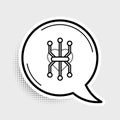 Line Processor icon isolated on grey background. CPU, central processing unit, microchip, microcircuit, computer Royalty Free Stock Photo