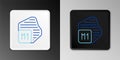 Line Processor icon isolated on grey background. CPU, central processing unit, microchip, microcircuit, computer Royalty Free Stock Photo