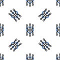 Line Processor icon isolated seamless pattern on white background. CPU, central processing unit, microchip, microcircuit Royalty Free Stock Photo