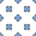 Line Processor icon isolated seamless pattern on white background. CPU, central processing unit, microchip, microcircuit Royalty Free Stock Photo