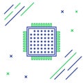 Line Processor icon isolated on white background. CPU, central processing unit, microchip, microcircuit, computer Royalty Free Stock Photo