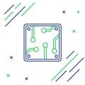 Line Processor icon isolated on white background. CPU, central processing unit, microchip, microcircuit, computer Royalty Free Stock Photo
