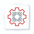 Line Processor icon isolated on white background. CPU, central processing unit, microchip, microcircuit, computer Royalty Free Stock Photo