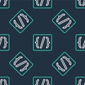 Line Programming language syntax icon isolated seamless pattern on black background. Syntax programming file system Royalty Free Stock Photo