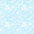 Line Programming White Seamless Pattern