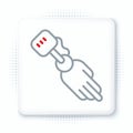 Line Prosthesis hand icon isolated on white background. Futuristic concept of bionic arm, robotic mechanical hand