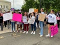 Line of Protesters With a Variety of Signs at the Supreme Court in Washington DC