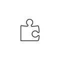 Line puzzle thin icon on white background