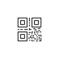 Line QR code icon on white background Royalty Free Stock Photo