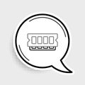 Line RAM, random access memory icon isolated on grey background. Colorful outline concept. Vector Royalty Free Stock Photo