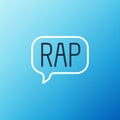 Line Rap music icon isolated on blue background. Colorful outline concept. Vector Royalty Free Stock Photo