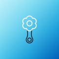 Line Rattle baby toy icon isolated on blue background. Beanbag sign. Colorful outline concept. Vector Royalty Free Stock Photo