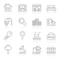 Line Realistic Real Estate icons