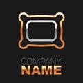 Line Rectangular pillow icon isolated on black background. Cushion sign. Orthopedic pillow. Colorful outline concept Royalty Free Stock Photo