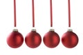 Line Of Red Christmas Baubles Royalty Free Stock Photo