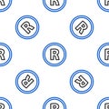 Line Registered Trademark icon isolated seamless pattern on white background. Colorful outline concept. Vector