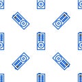 Line Remote control icon isolated seamless pattern on white background. Colorful outline concept. Vector