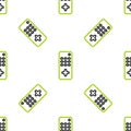 Line Remote control icon isolated seamless pattern on white background. Vector Illustration Royalty Free Stock Photo