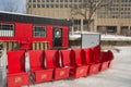 Line of rental ice sleighs ready at the Ottawa Winterlude Festival