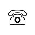 Line retro phone icon. Vector telephone symbol.