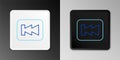 Line Rewind button icon isolated on grey background. Colorful outline concept. Vector