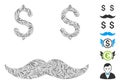 Line Rich Mustaches Smiley Icon Vector Mosaic