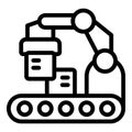 Line robot factory icon outline vector. Industry engineer