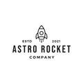 Line Rocket Logo Icon.