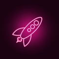 line rocket neon icon. Elements of Sciense set. Simple icon for websites, web design, mobile app, info graphics