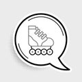 Line Roller skate icon isolated on grey background. Colorful outline concept. Vector