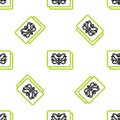 Line Rorschach test icon isolated seamless pattern on white background. Psycho diagnostic inkblot test Rorschach. Vector