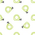 Line Roulette construction icon isolated seamless pattern on white background. Tape measure symbol. Vector Illustration Royalty Free Stock Photo