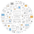 Line round concept for computer science Royalty Free Stock Photo