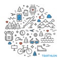 Line round concept for triathlon