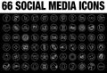 Line round social media icons collections Royalty Free Stock Photo