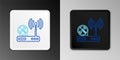 Line Router wi-fi with screwdriver and wrench icon isolated on grey background. Adjusting, service, setting, maintenance