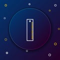 Line Ruler icon isolated on blue background. Straightedge symbol. Colorful outline concept. Vector